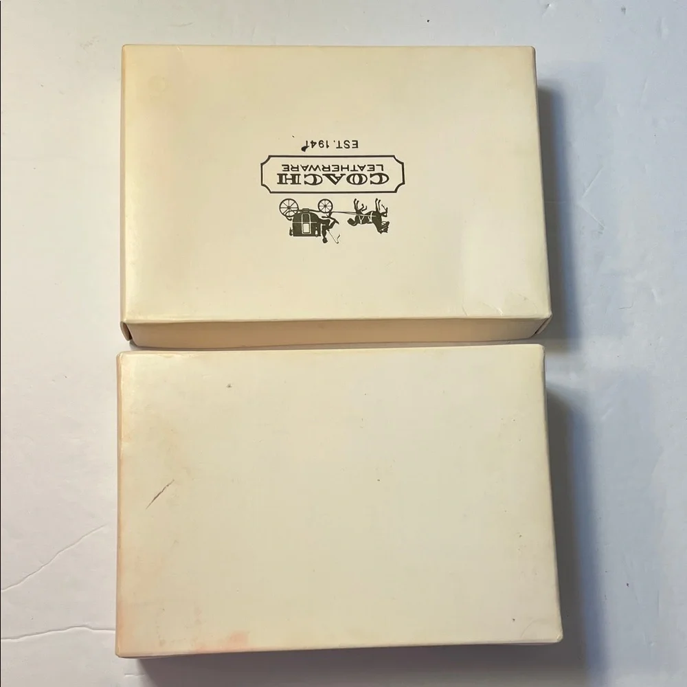 Coach 🐴 Cream Leatherware Box with Logo, Empty Box- Gift Box